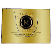Gold Background met Gold en Black Lijst Groot Cadeauzakje (Achterkant)