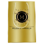 Gold Background met Gold en Black Lijst Medium Cadeauzakje (Voorkant)