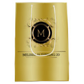 Gold Background met Gold en Black Lijst Medium Cadeauzakje (Achterkant)