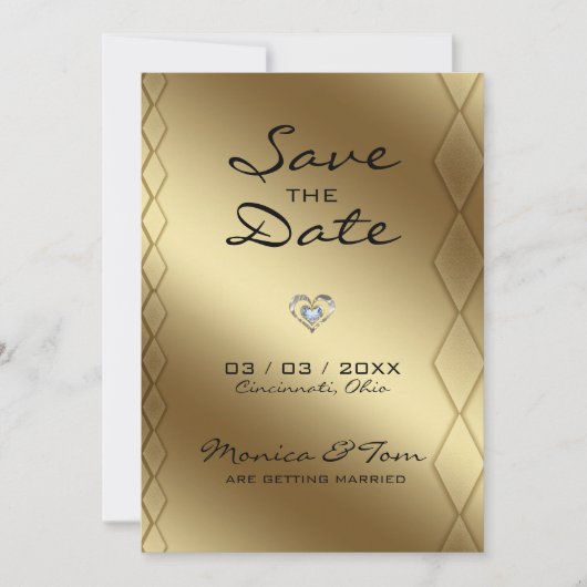 Gold Background Save The Date (Voorkant)