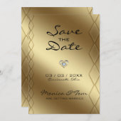 Gold Background Save The Date (Voorkant / Achterkant)