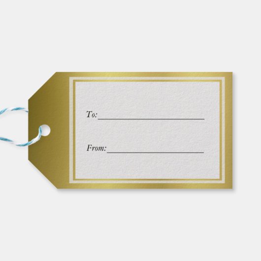 Gold Background-Sjabloon Cadeaulabel (Achterkant Horizontaal)