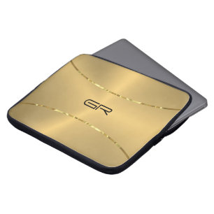 Gold Background strepen accent laptophoes Laptop Sleeve
