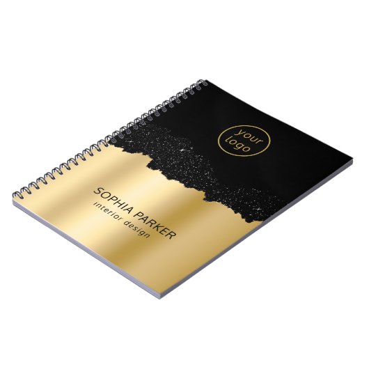 Gold Background White Spark Notitieboek (Linkerzijde)