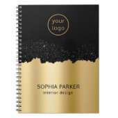 Gold Background White Spark Notitieboek (Voorkant)