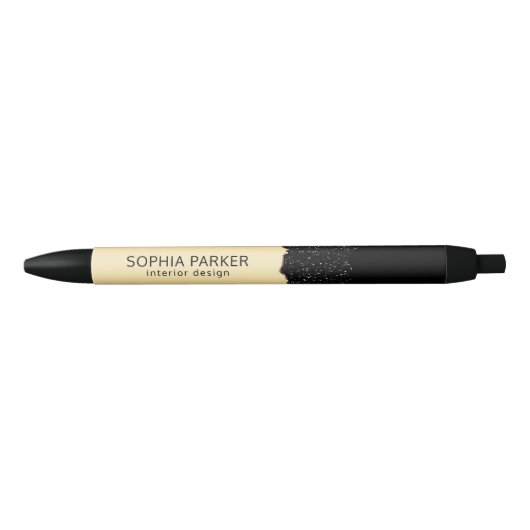Gold Background White Spark Zwarte Inkt Pen (Voorkant)