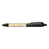 Gold Background White Spark Zwarte Inkt Pen (Bovenkant)