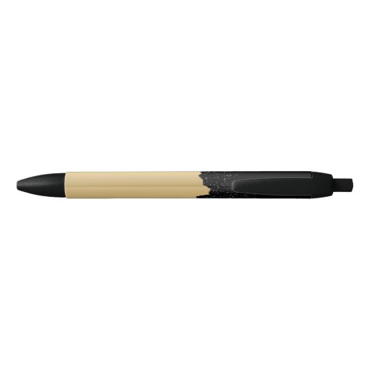 Gold Background White Spark Zwarte Inkt Pen (Achterkant)