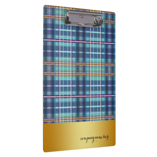 Gold Badge Denim Gecontroleerd Blauw Klembord (Rechts)