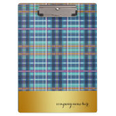 Gold Badge Denim Gecontroleerd Blauw Klembord (Voorkant)