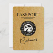Gold Bahamas Passport Huwelijksuitnodiging Kaart (Achterkant)