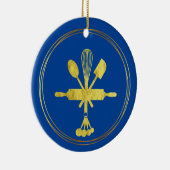 Gold Bakery Icon-kerstversiering Keramisch Ornament (Rechts)