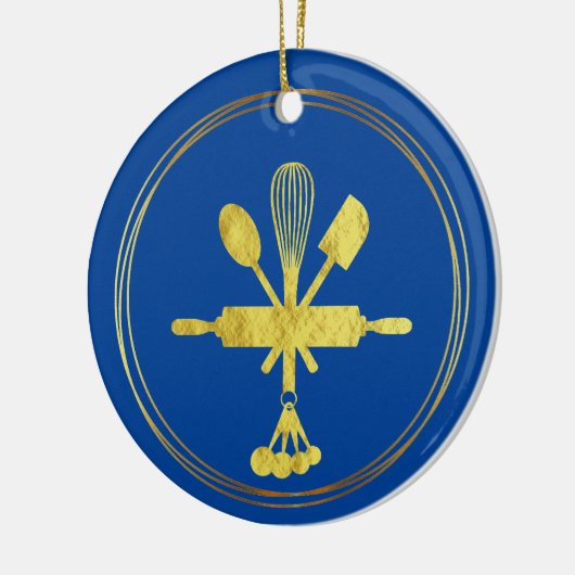 Gold Bakery Icon-kerstversiering Keramisch Ornament (Links)