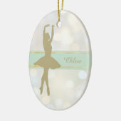 Gold Ballerina Bokeh - Kerstmis Keramisch Ornament (Links)