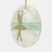 Gold Ballerina Bokeh - Kerstmis Keramisch Ornament (Voorkant)