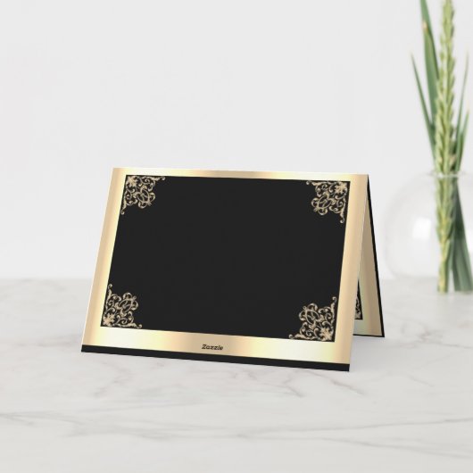 Gold Ballerina Dansend Gefeliciteerd Kaart (Achterkant)