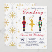 Gold Ballerina Nutkraker kerstdag Kaart (Voorkant / Achterkant)