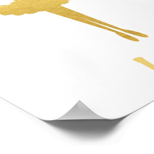 Gold Ballerina Persoonlijk Poster op de ursery (Hoek)