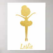 Gold Ballerina Persoonlijk Poster op de ursery (Voorkant)