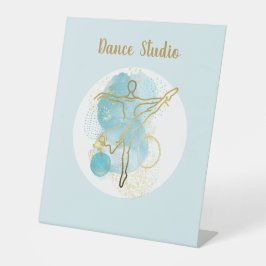  Gold Ballerina Waterverf Abstract Aangepast Reclamebord Met Voetstuk