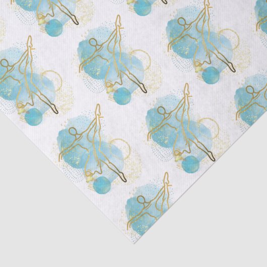  Gold Ballerina Waterverf Abstract Tissuepapier (Detail)