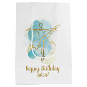  Gold Ballerina Waterverf - Gepersonaliseerd Medium Cadeauzakje (Achterkant)