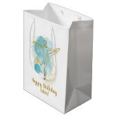  Gold Ballerina Waterverf - Gepersonaliseerd Medium Cadeauzakje (Achterkant Gekanteld)