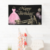 Gold-ballonnen, glas, hiel, vormdruk, zwart spandoek (Insitu)