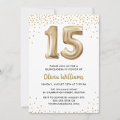 Gold Balloon | 15e verjaardag van de Quinceanera Kaart (Voorkant)