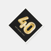 Gold Balloon 40th Birthday Party Napkins Servet (Hoek)