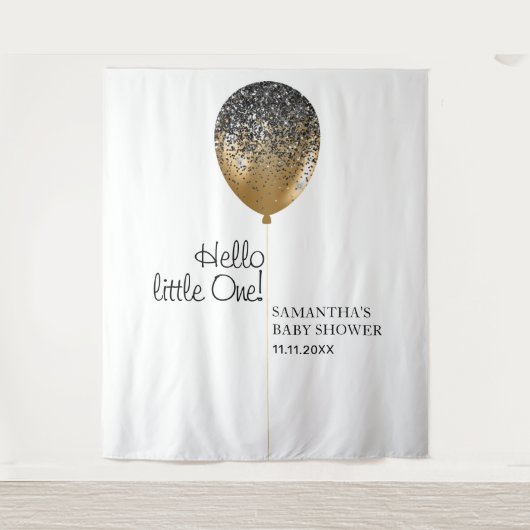 Gold Balloon Baby Shower Celebration backdrop Wandkleed (Voorkant)