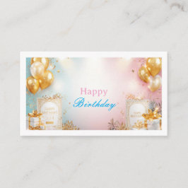 Gold Balloon Birthday Enclosure Card Informatiekaartje