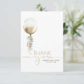 Gold Balloon Greenery Baby shower Hartelijk dank Bedankkaart (Staand voorkant)