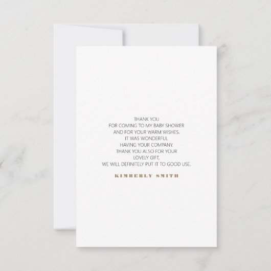 Gold Balloon Greenery Baby shower Hartelijk dank Bedankkaart (Achterkant)