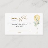 Gold Balloon Greenery Diaper Raffle Insert Card Informatiekaartje (Voorkant)