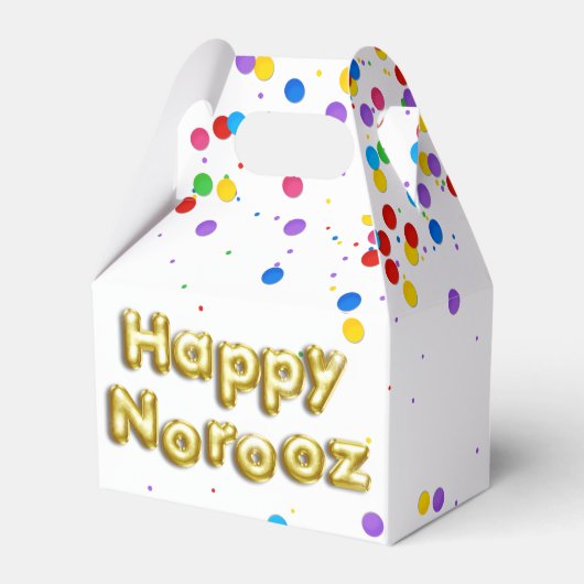 Gold Balloon Happy Norooz Persian Nieuwjaar Bedankdoosjes (Achterkant)