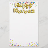 Gold Balloon Happy Norooz Persian Nieuwjaar Briefpapier (Voorkant)