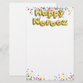 Gold Balloon Happy Norooz Persian Nieuwjaar Briefpapier (Voorkant / Achterkant)
