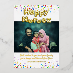 Gold Balloon Happy Norooz Persian Nieuwjaar Folie Feestdagenkaart