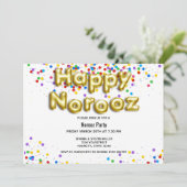 Gold Balloon Happy Norooz Persian Nieuwjaar Kaart (Staand voorkant)