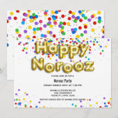 Gold Balloon Happy Norooz Persian Nieuwjaar Kaart (Voorkant / Achterkant)