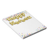 Gold Balloon Happy Norooz Persian Nieuwjaar Notitieblok (Schuin)