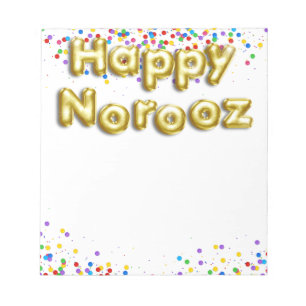 Gold Balloon Happy Norooz Persian Nieuwjaar Notitieblok