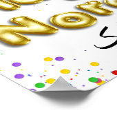 Gold Balloon Happy Norooz Persian Nieuwjaar Poster (Hoek)