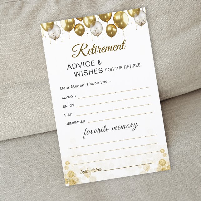 Gold Balloon Happy Retirement Favoriete Memory Kaa (Gold Balloon Happy Retirement Favorite Memory Card)