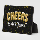 Gold Balloons Cheers tot 40 jaar 40e verjaardag Fotoplaat (Zijkant)