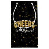 Gold Balloons Cheers tot 40 jaar 40e verjaardag Klein Cadeauzakje (Achterkant)