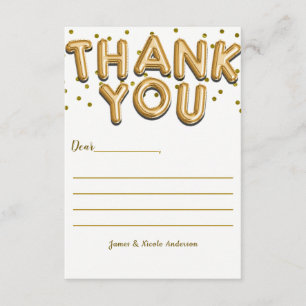 Gold Balloons Confetti Stippen Moderne Hartelijk d Bedankkaart