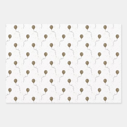 Gold Balloons en Sparkly Sky Wedding Inpakpapier Vel (Voorkant 2)