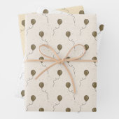 Gold Balloons en Sparkly Sky Wedding Inpakpapier Vel (In situ)